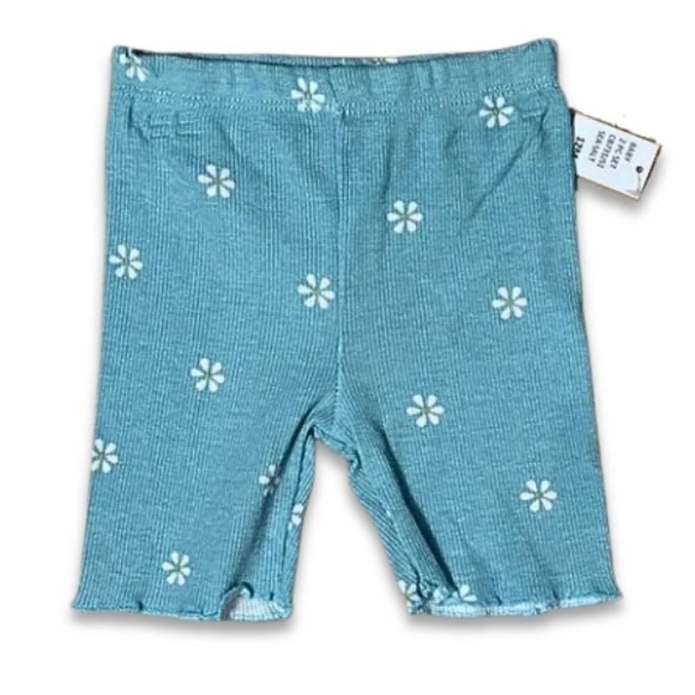 Jessica Simpson Capri Pants Pull-On Stretch Knit Floral Pattern Blue W 12M NWT